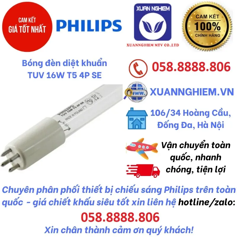 Bóng đèn diệt khuẩn TUV 16W T5 4P SE