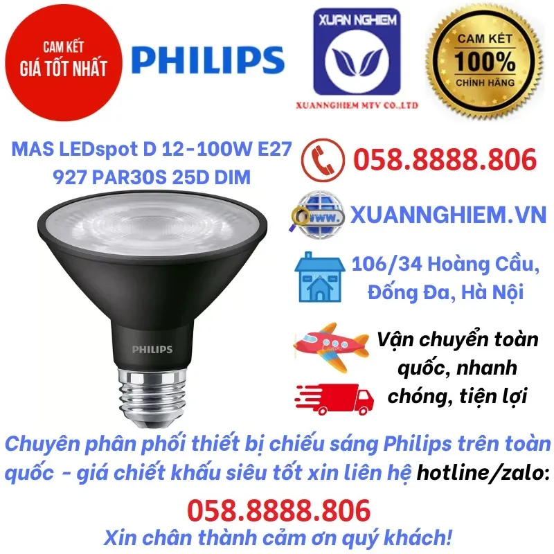 Bóng đèn chiếu điểm MAS LEDspot D 12-100W E27 927 PAR30S 25D DIM