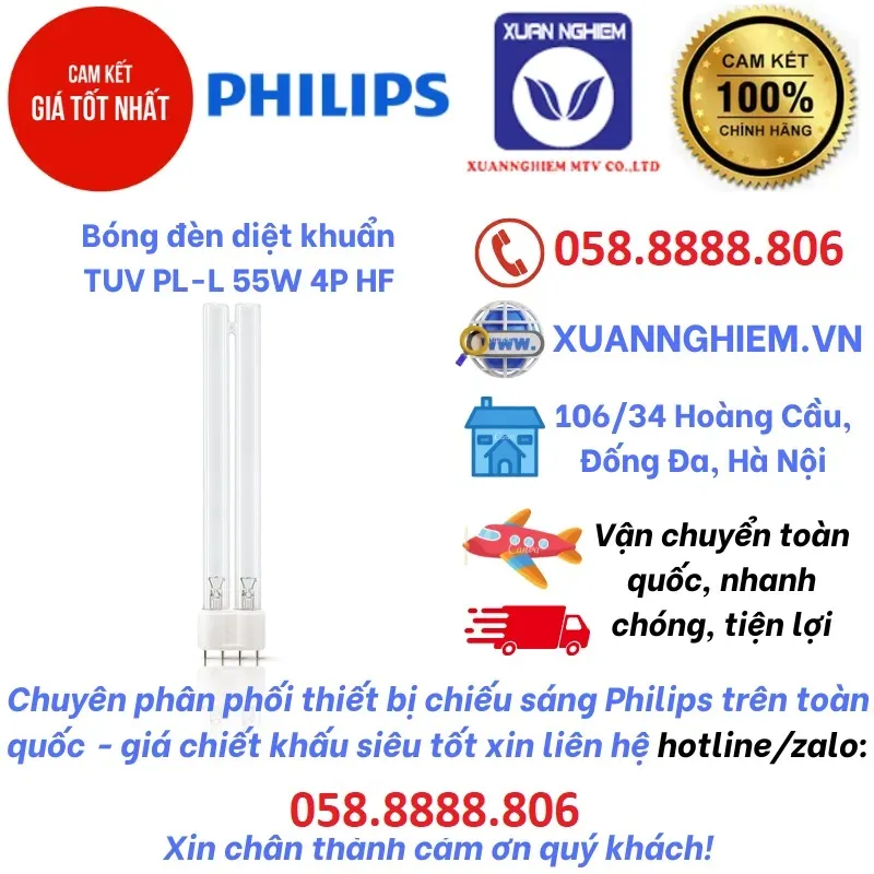 Bóng đèn diệt khuẩn TUV PL-L 55W 4P HF