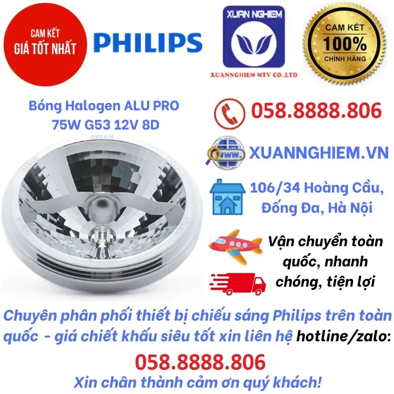 Bóng Halogen ALU PRO 75W G53 12V 8D