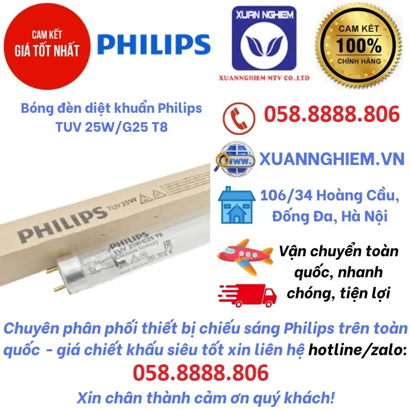 Bóng đèn diệt khuẩn Philips TUV 25W/G25 T8