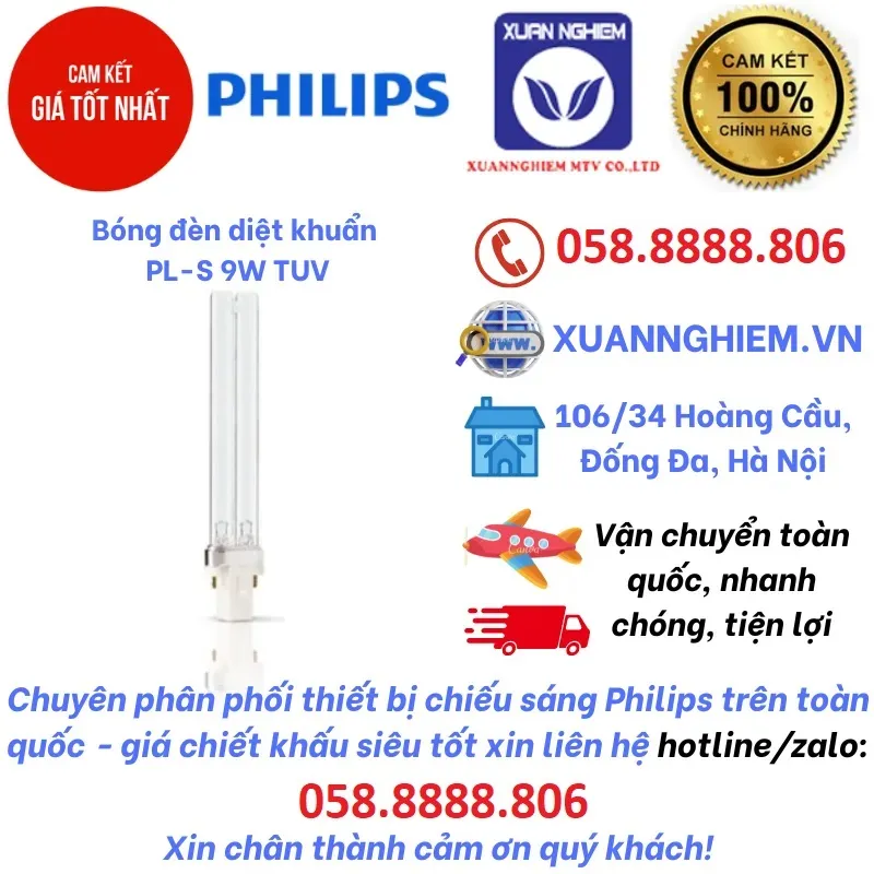 Bóng đèn diệt khuẩn PL-S 9W TUV