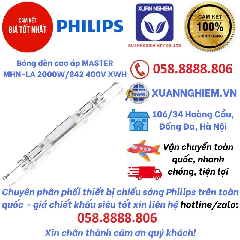 Bóng đèn cao áp MASTER MHN-LA 2000W/842 400V XWH
