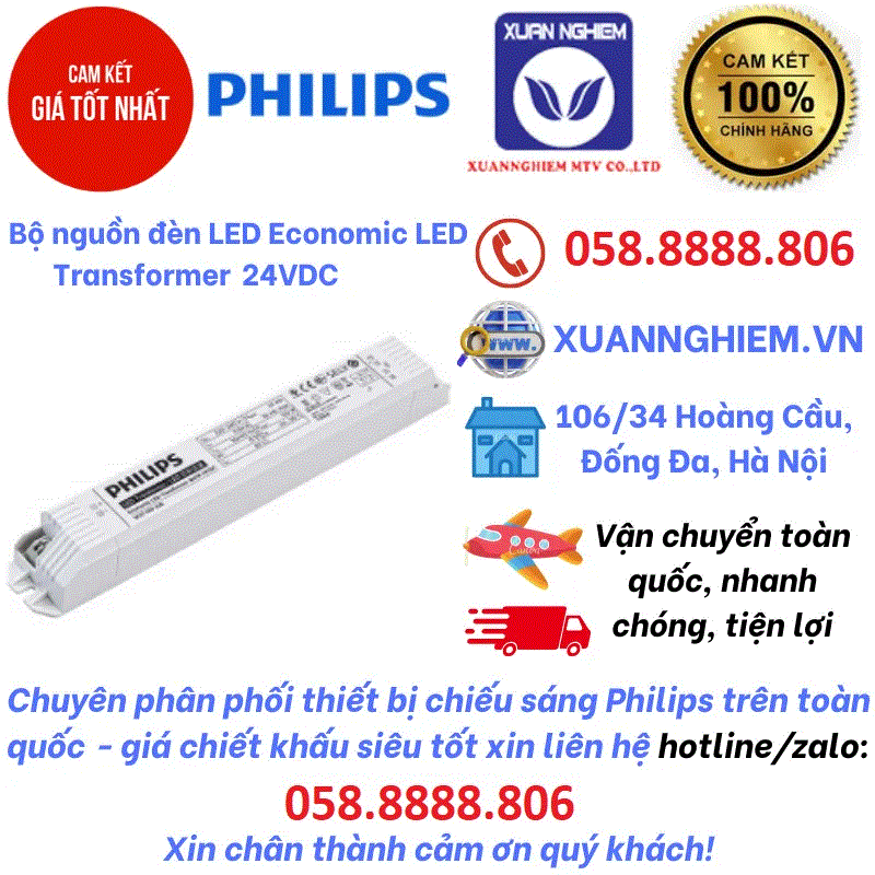 Bộ nguồn đèn LED Philips Economic LED Transformer 60W 24VDC