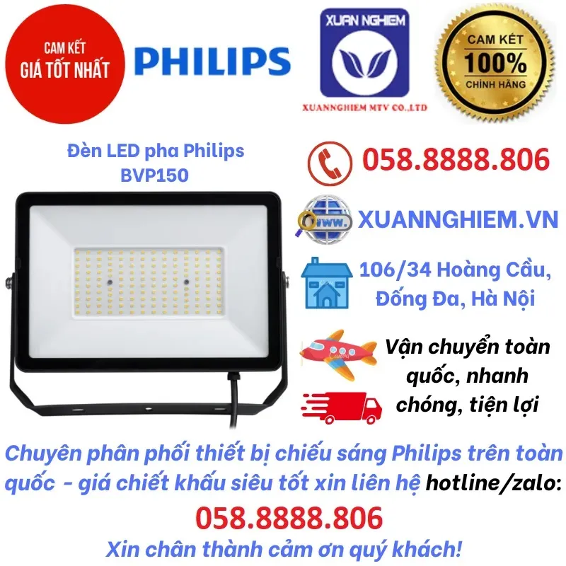 Đèn LED pha Philips BVP150 LED180/ PSU 200W SWB CW