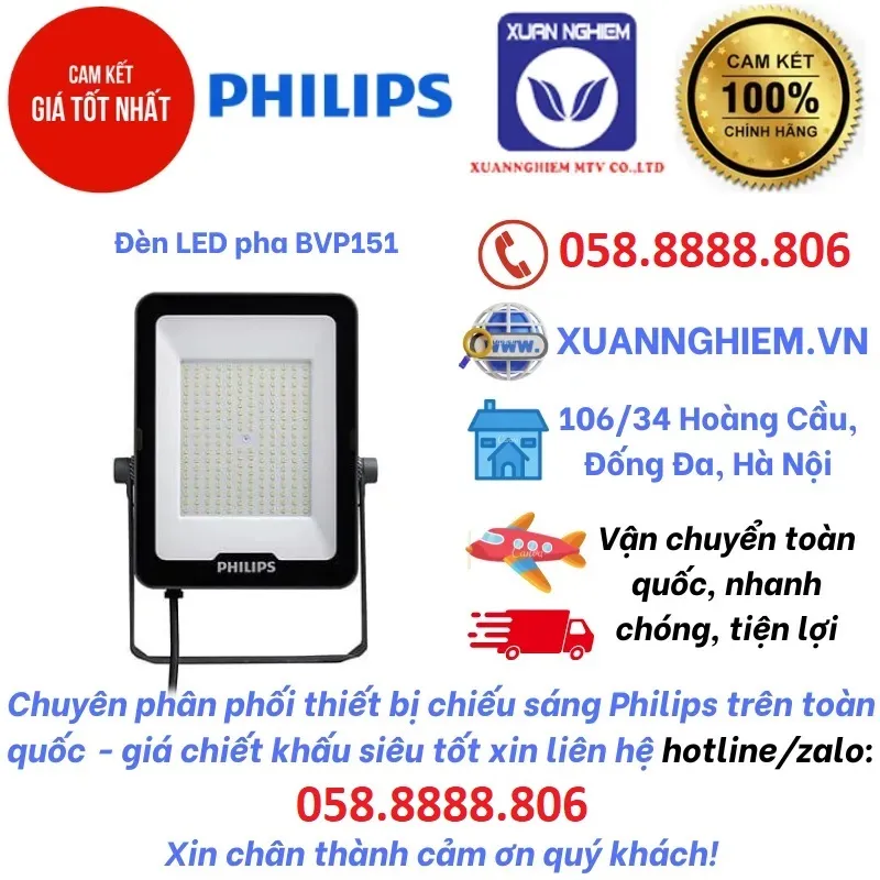 Đèn Led Pha Philips BVP151 LED200/CW PSU 200W AWB CE