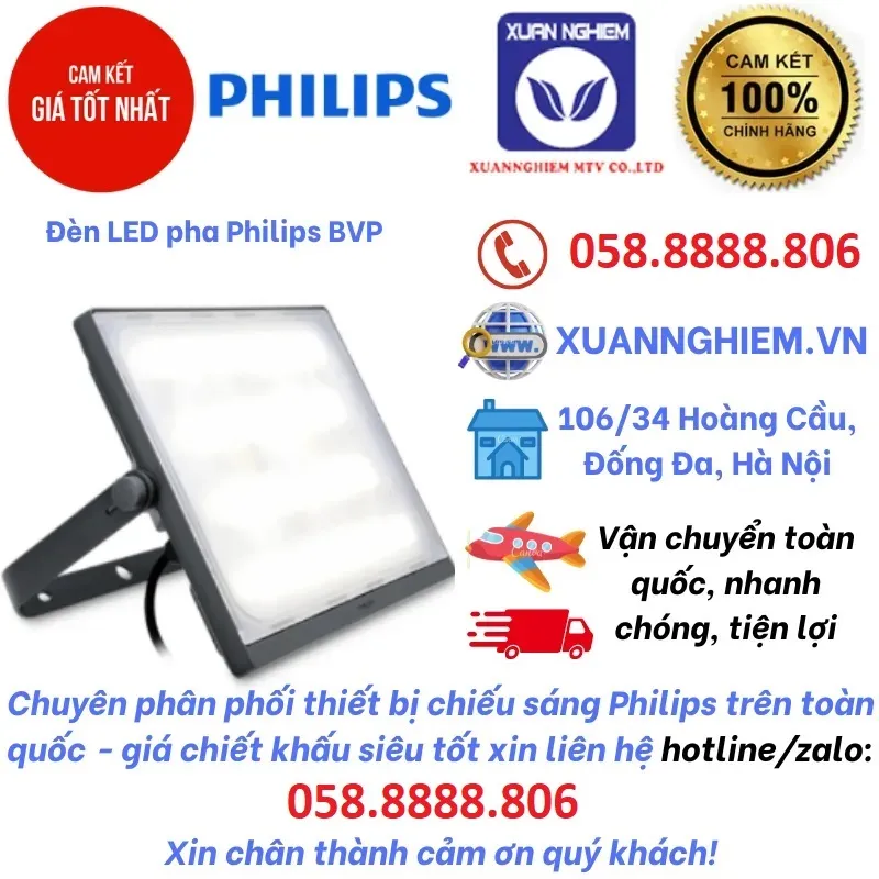 Đèn Pha LED Philips BVP175 Led142/ww 150w WB Grey