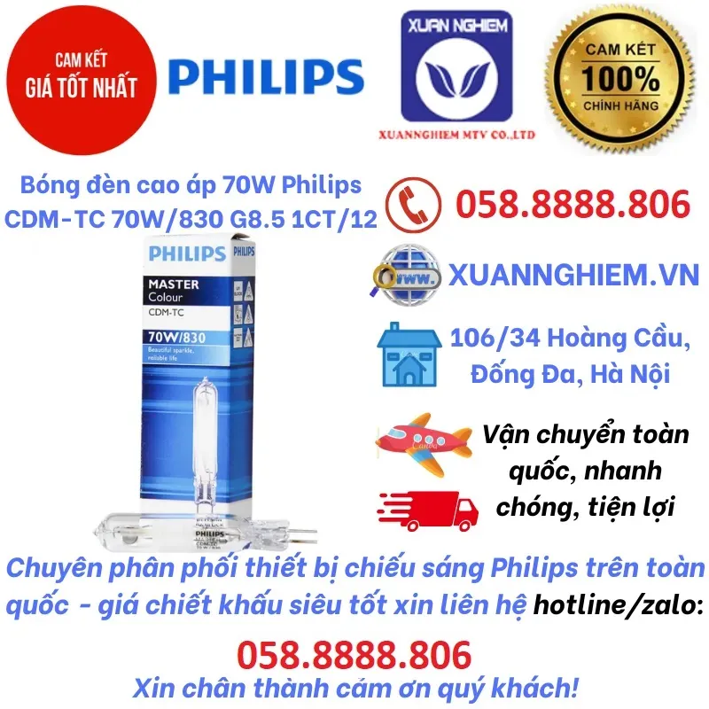 Bóng đèn cao áp 150W Philips CDM-TD 150W/942 RX7s 1CT