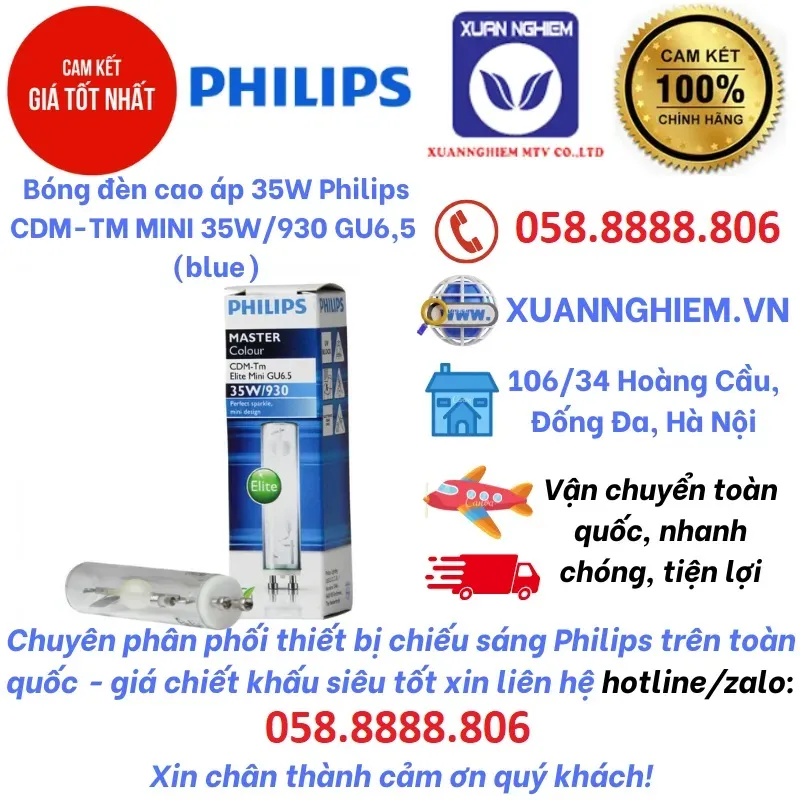 Bóng đèn cao áp 35W Philips CDM-TM MINI 35W/930 GU6,5 Black