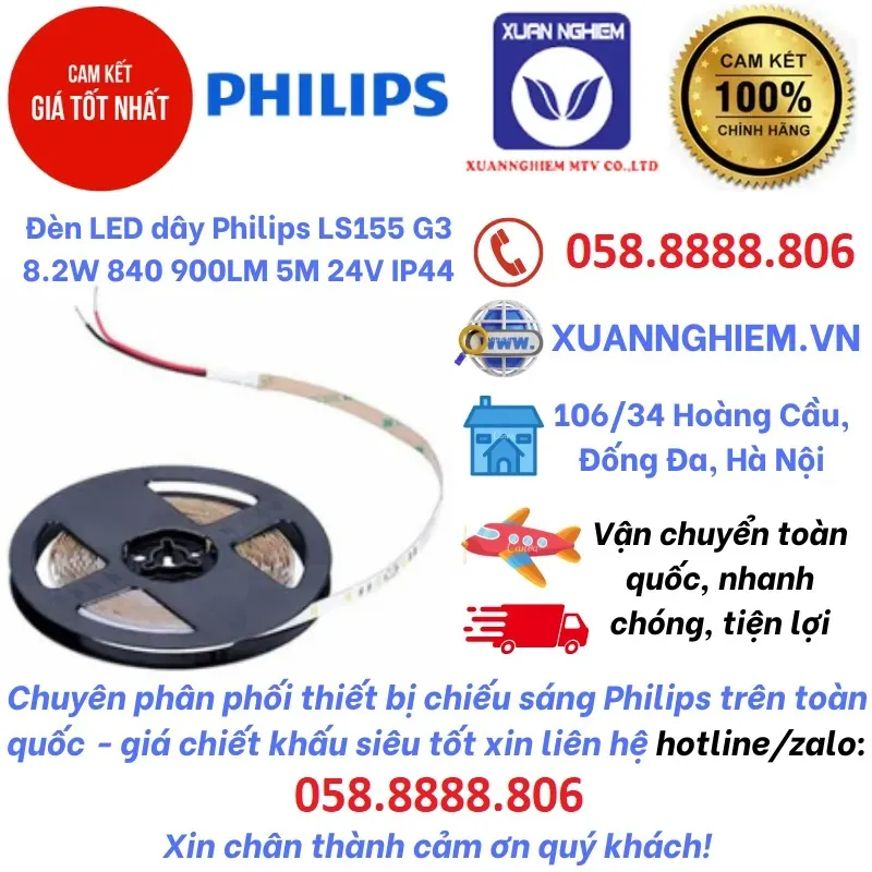 Đèn LED dây Philips LS155 G3 8.2W 840 900LM 5M 24V IP44