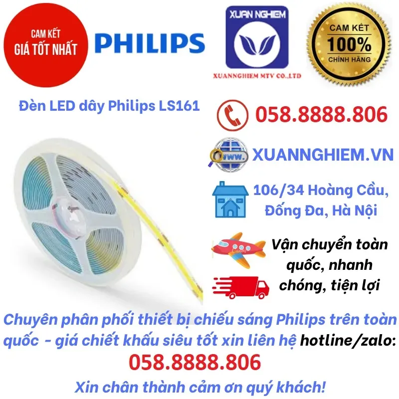 Đèn LED dây Philips LS161 COB 8.5w 940 10m 24V