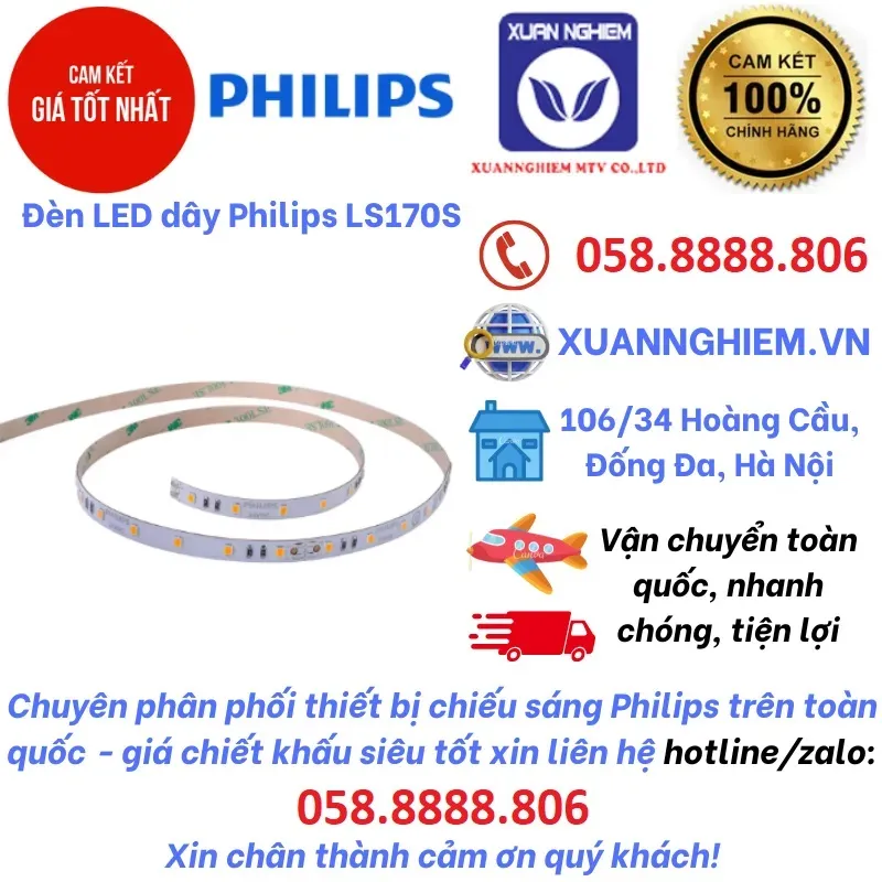 Đèn LED dây Philips LS170S LED8 827 Ip20 L5000 8,3w 800lm