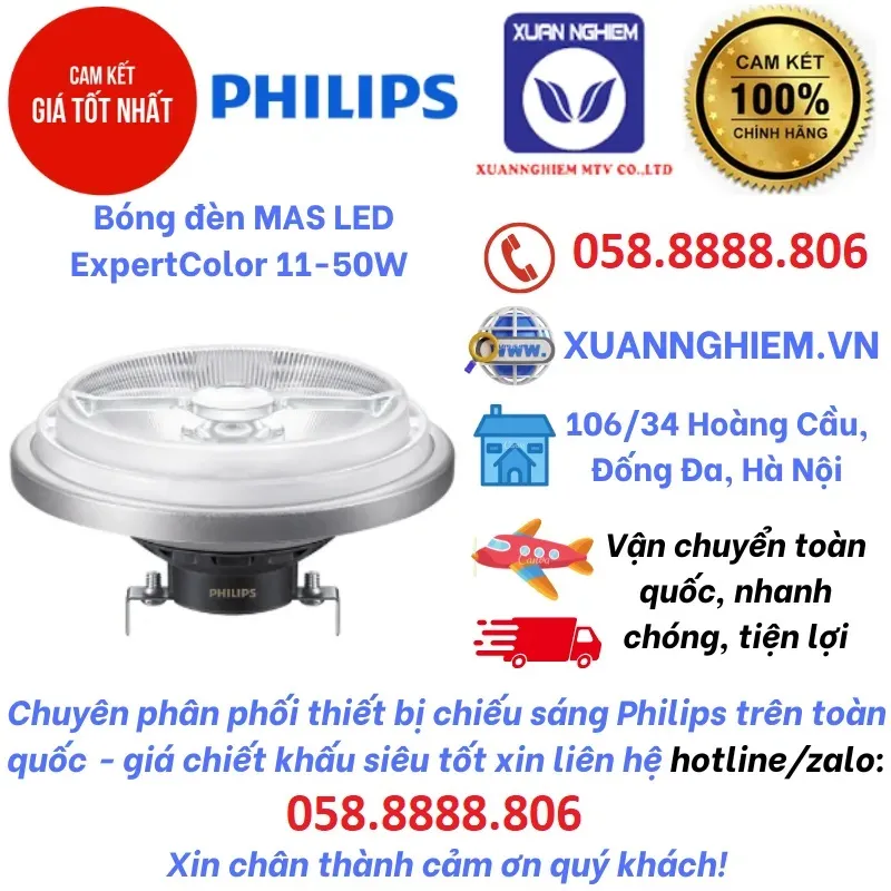 Bóng đèn Philips MAS LEDspot LV D 11-50W 927 AR111 24D
