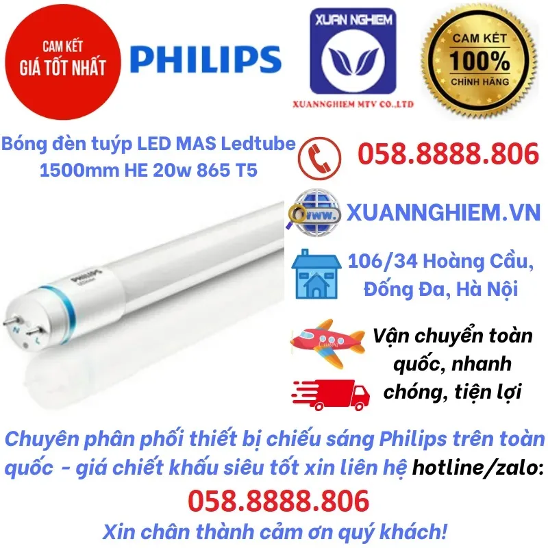 Bóng đèn tuýp LED MAS Ledtube 1500mm HE 20w 865 T5