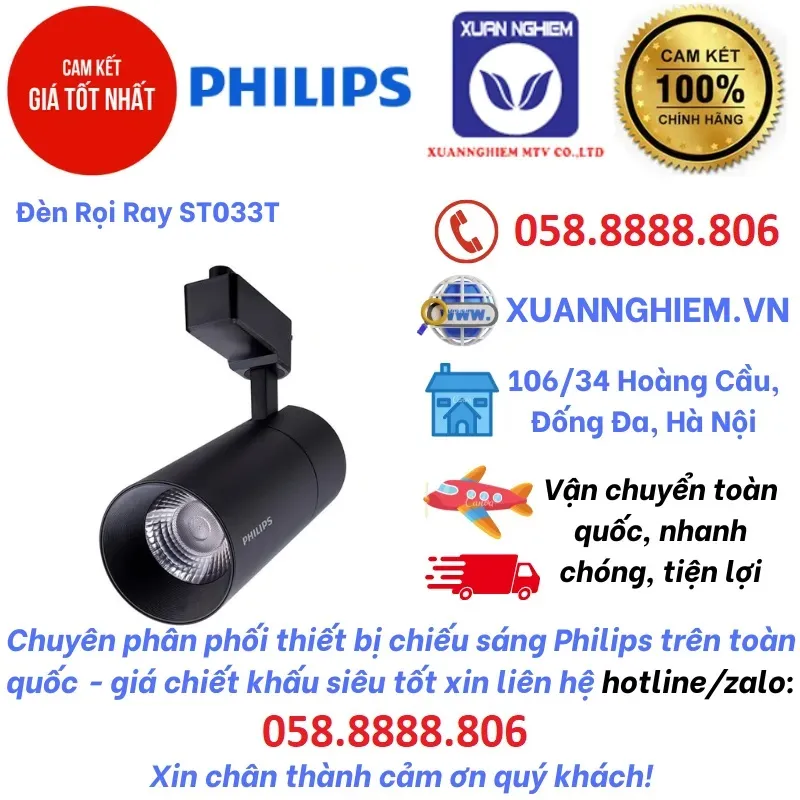 Đèn Rọi Ray ST033T LED8/830 10W 220-240V I MB BK GM