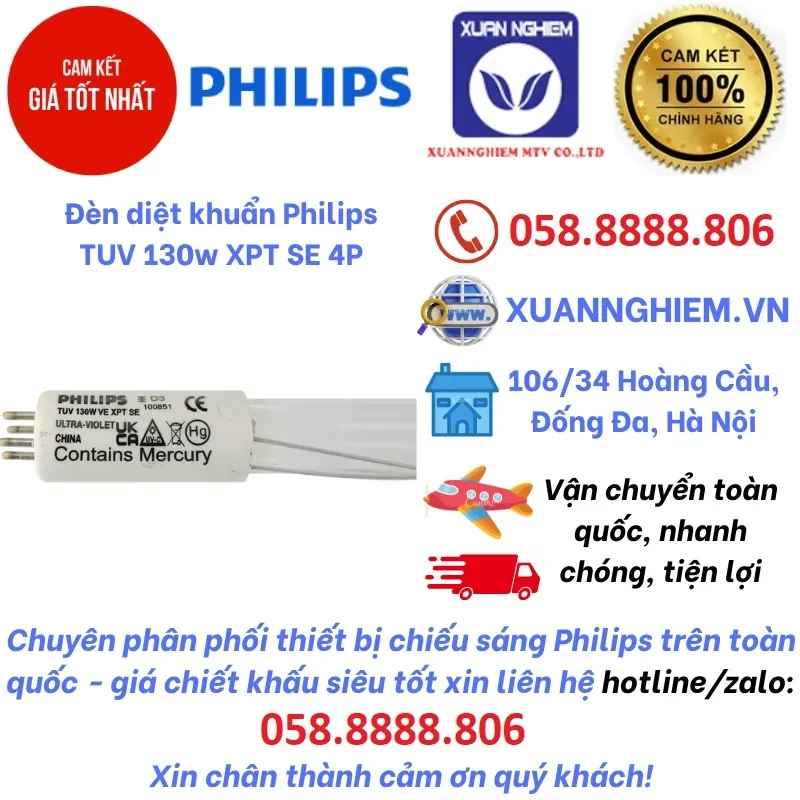 Đèn diệt khuẩn Philips TUV 130w XPT SE 4P