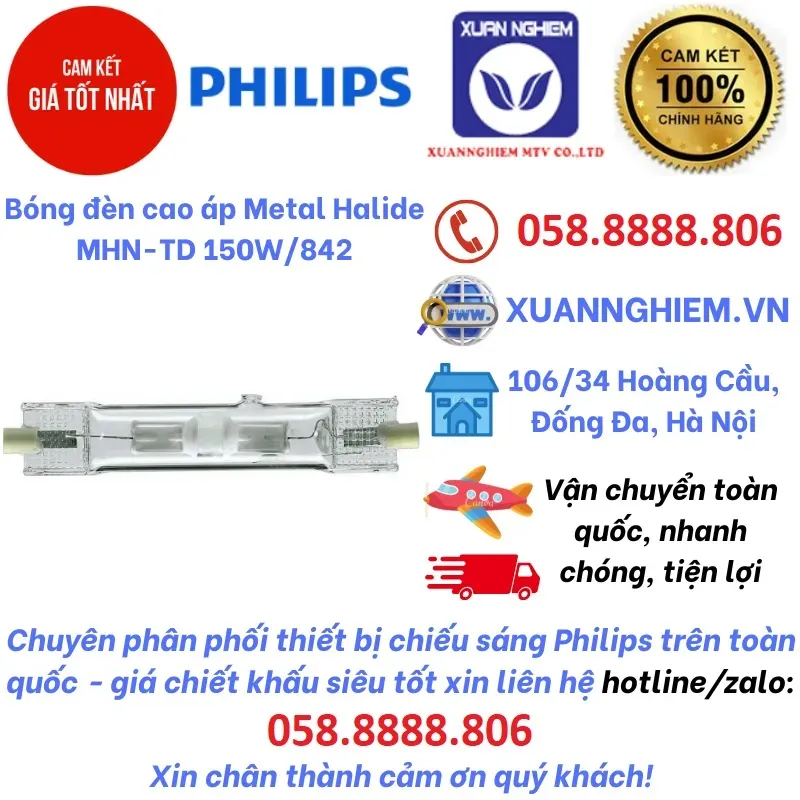 Bóng đèn cao áp gián tiếp Philips Metal Halide MHN-TD 250W/842 FC2