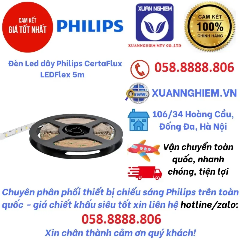 Đèn Led dây Philips CertaFlux LEDFlex 5m 800lm/m 940 C5 G1