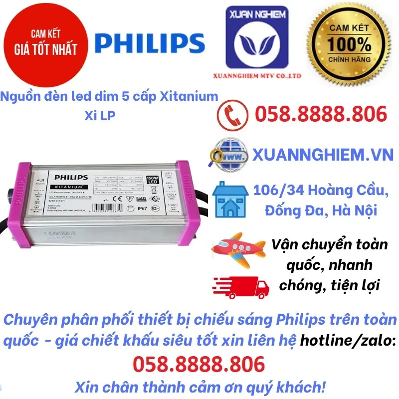 Nguồn đèn led dim 5 cấp Xitanium Xi LP 200W 0.3-1.05A S1 230V I175