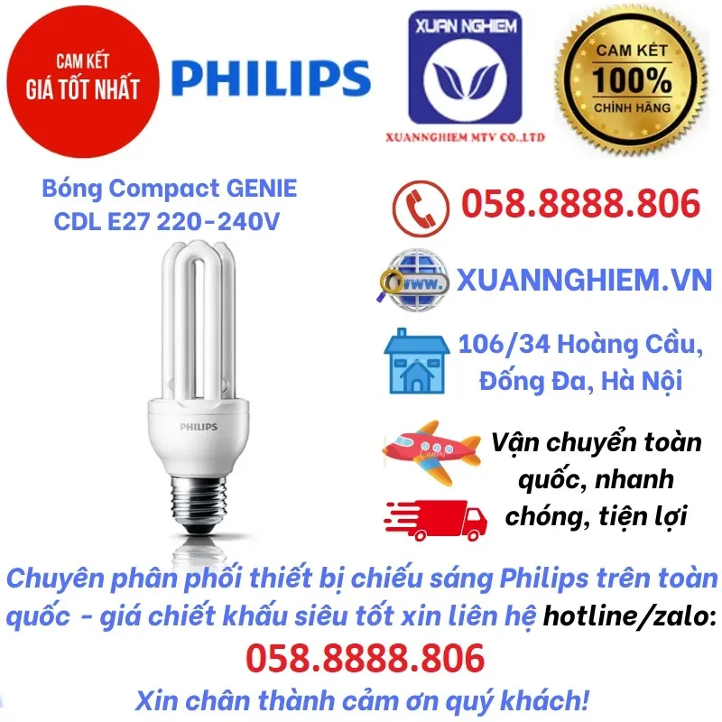 Bóng Compact GENIE 11W CDL E27 220-240V