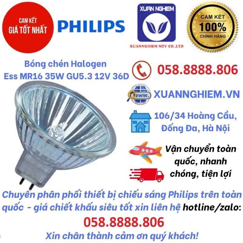 Bóng chén Halogen Ess MR16 35W GU5.3 12V 36D