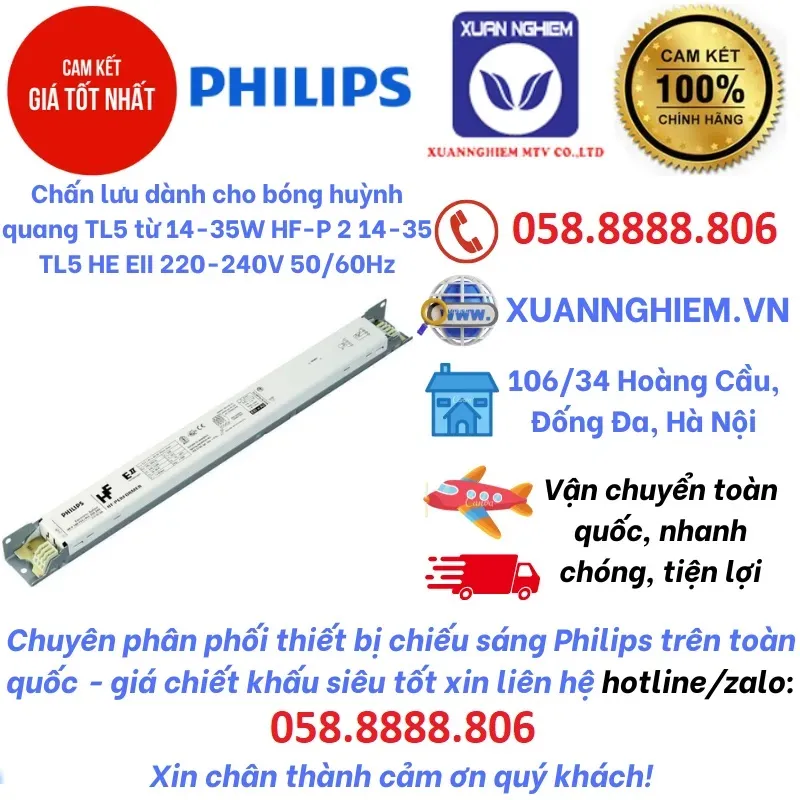 Chấn lưu dành cho bóng huỳnh quang TL5 từ 14-35W HF-P 2 14-35 TL5 HE EII 220-240V 50/60Hz Philips