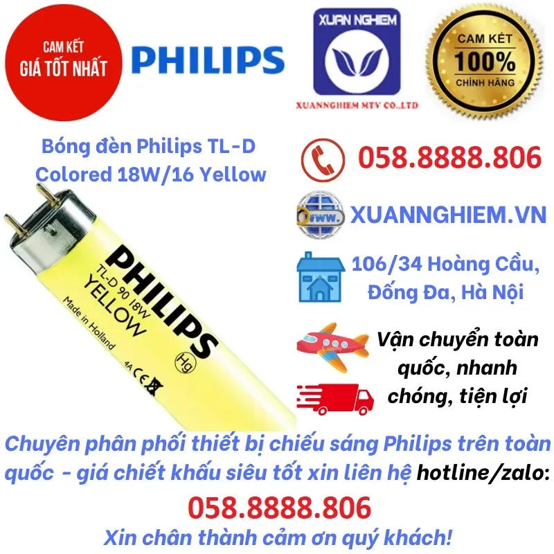 Bóng đèn Philips TL-D Colored 18W/16 Yellow