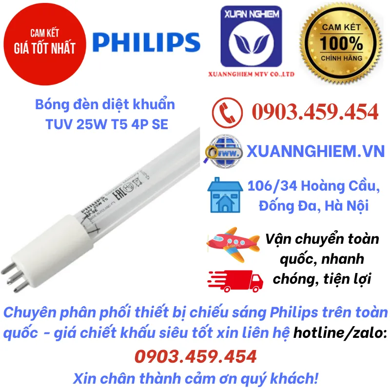 Bóng đèn diệt khuẩn TUV 25W T5 4P SE