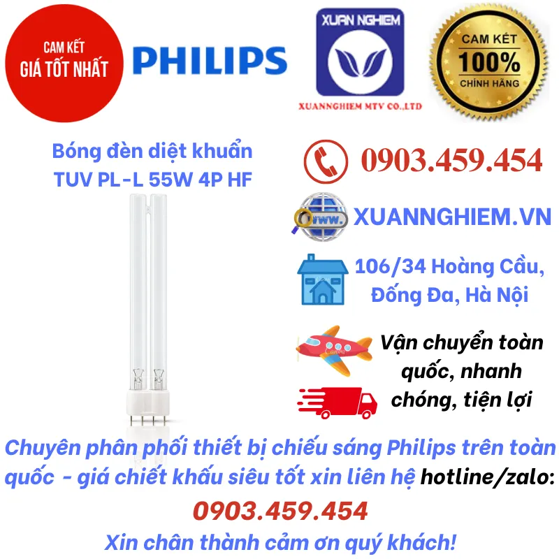 Bóng đèn diệt khuẩn TUV PL-L 55W 4P HF