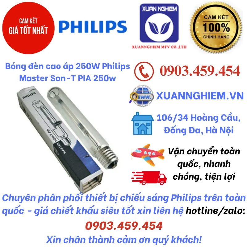 Bóng đèn cao áp 250W Philips Master Son-T PIA 250w