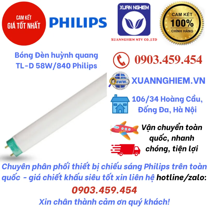 Bóng Đèn huỳnh quang TL-D 58W/840 Philips