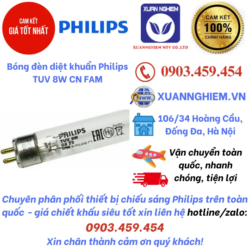 Bóng đèn diệt khuẩn Philips TUV 8W CN FAM