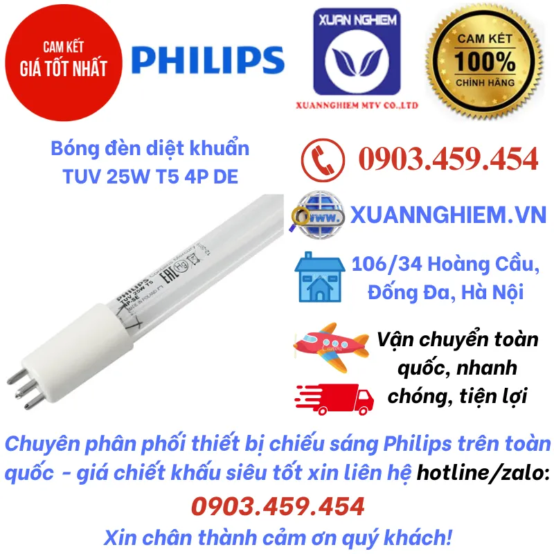Bóng đèn diệt khuẩn TUV 25W T5 4P DE