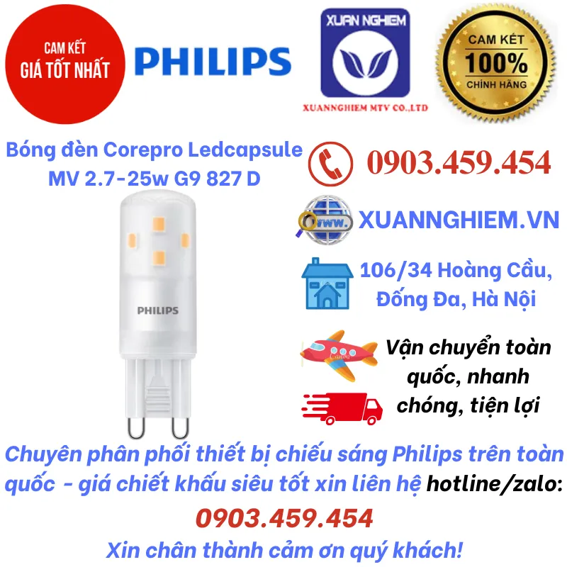 Bóng đèn Corepro Ledcapsule MV 2.7-25W G9 827 D