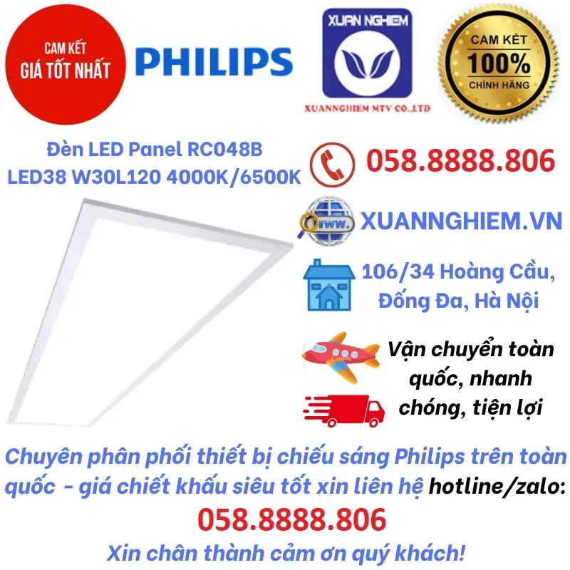 Đèn LED Panel RC048B LED38 W30L120 4000K/6500K