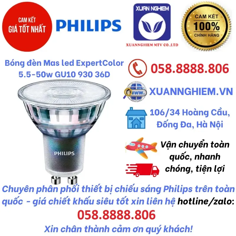 Bóng đèn Mas led ExpertColor 5.5-50w GU10 930 36D