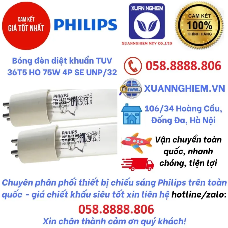 Bóng đèn diệt khuẩn TUV 36T5 HO 75W 4P SE UNP/32
