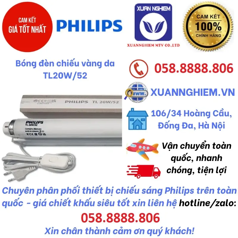 Bóng đèn chiếu vàng da TL20W/52