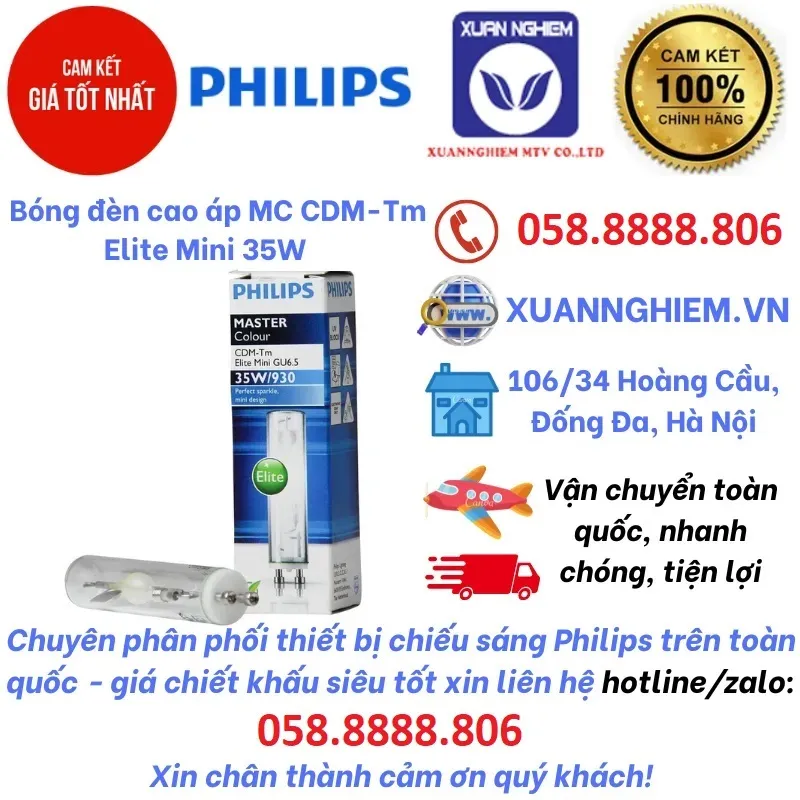 Bóng đèn cao áp MC CDM-Tm Elite Mini 35W/930 GU6.5