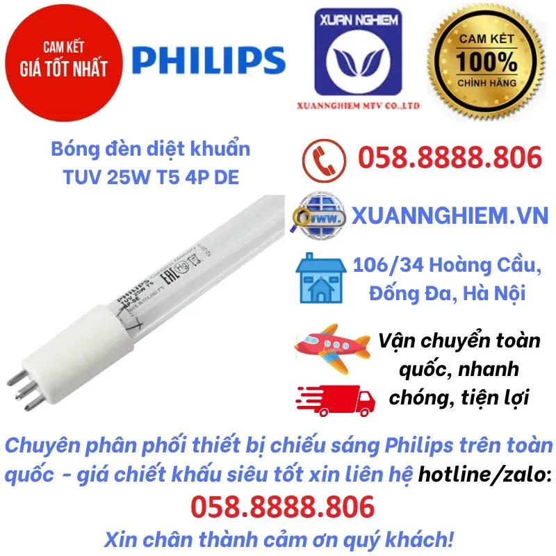 Bóng đèn diệt khuẩn TUV 25W T5 4P DE