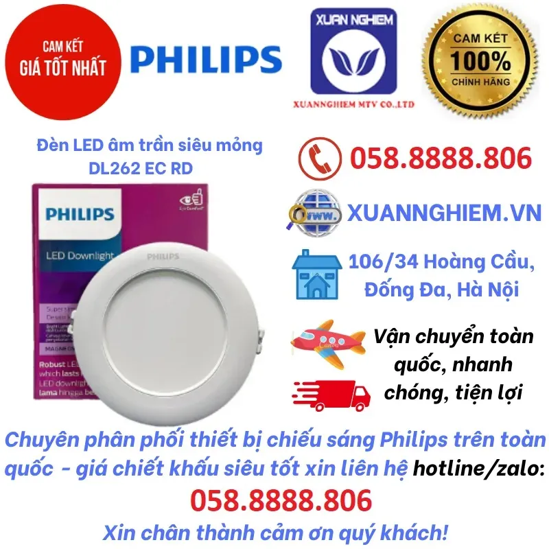 Đèn LED âm trần chiếu điểm RS280 9W 4000K D50